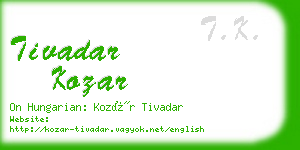 tivadar kozar business card